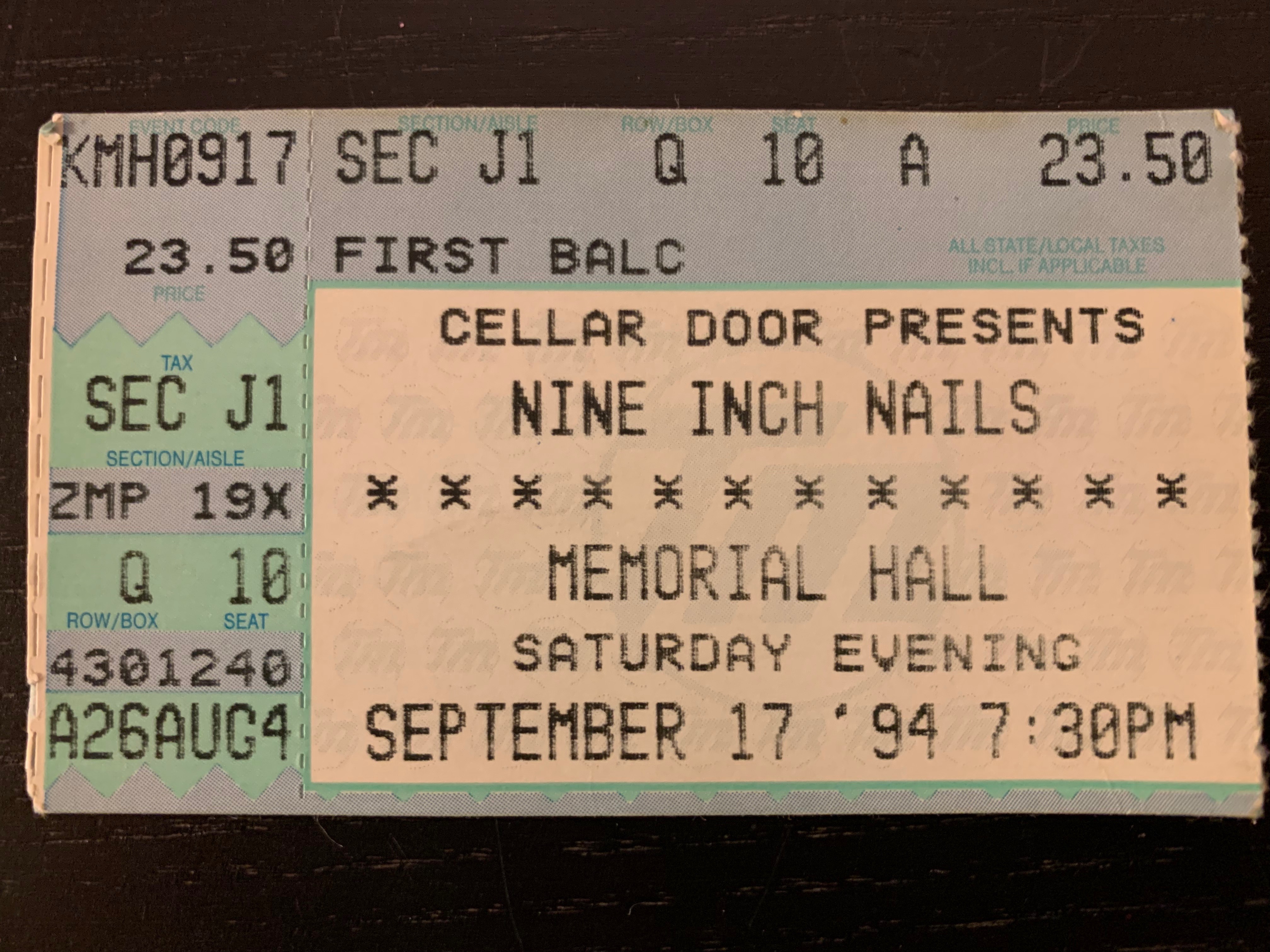 09/17/1994 KC Ticket