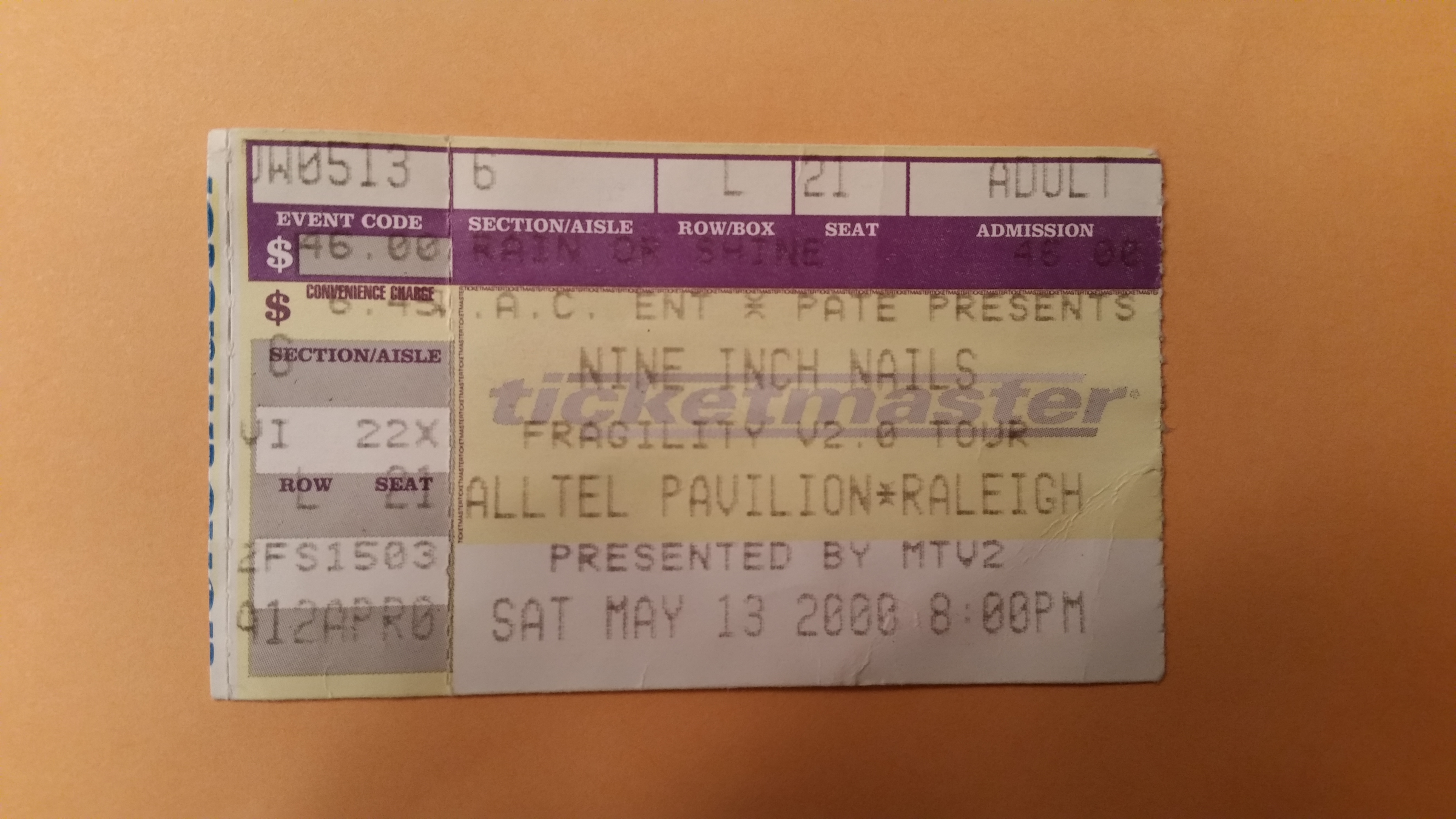 2000/05/13 Ticket