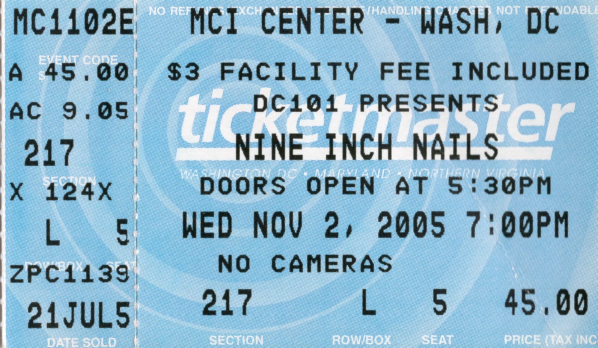 2005/11/02 Ticket