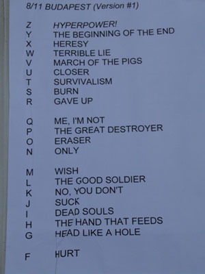 2007/08/11 Setlist