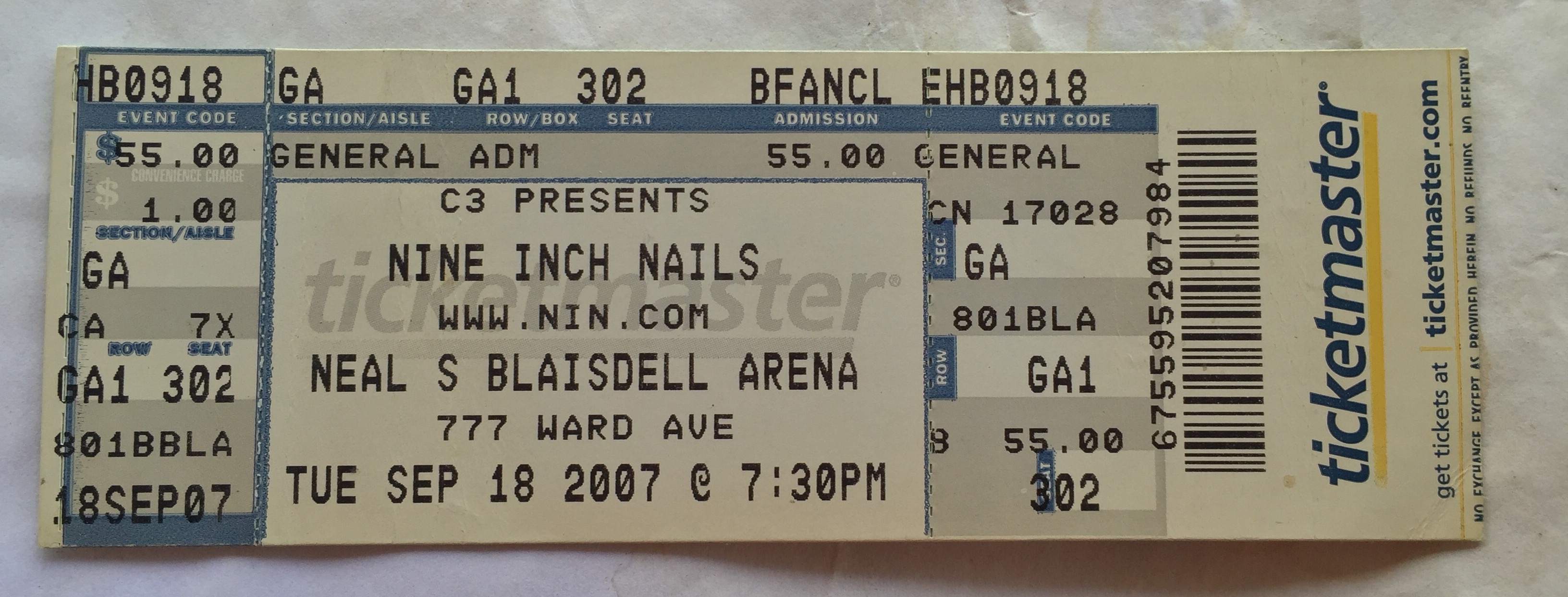 2007/09/18 Ticket