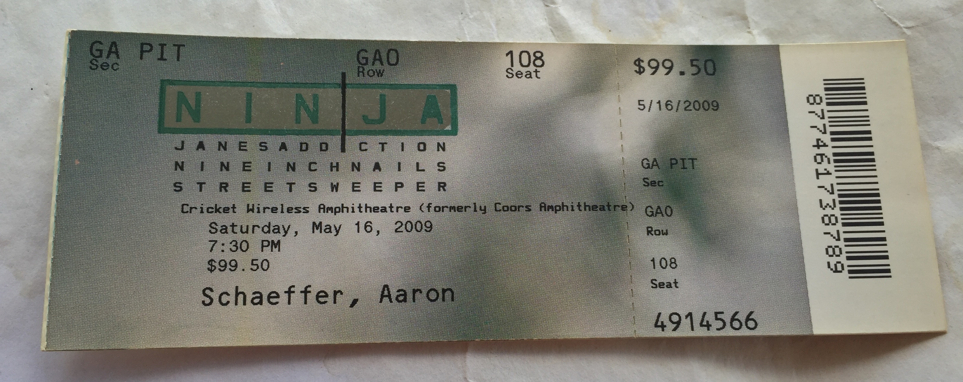 2009/05/16 Ticket