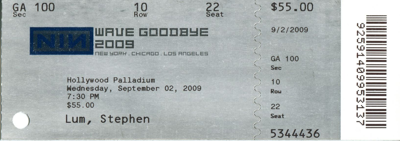 2009/09/02 Ticket