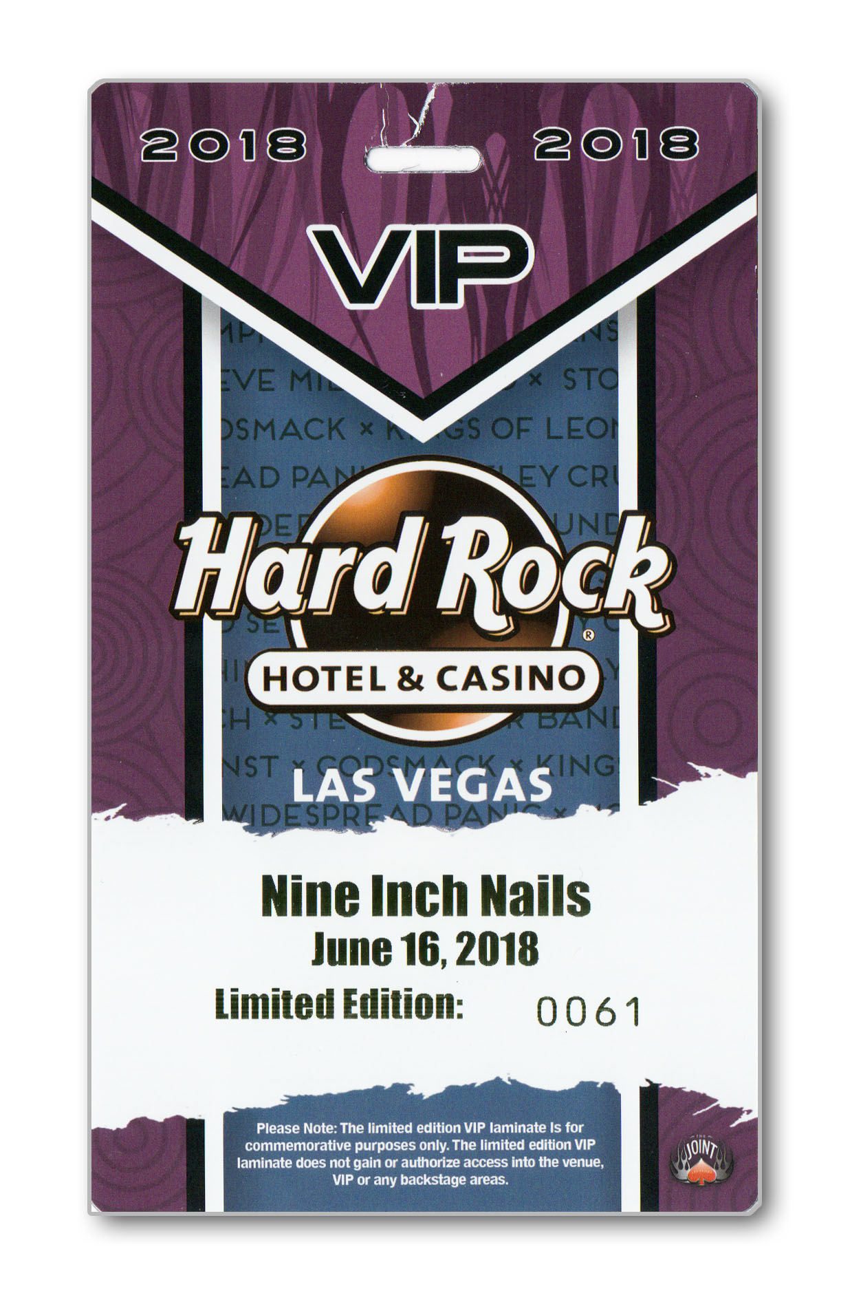 Vegas 3 06/16/2018 VIP Pass