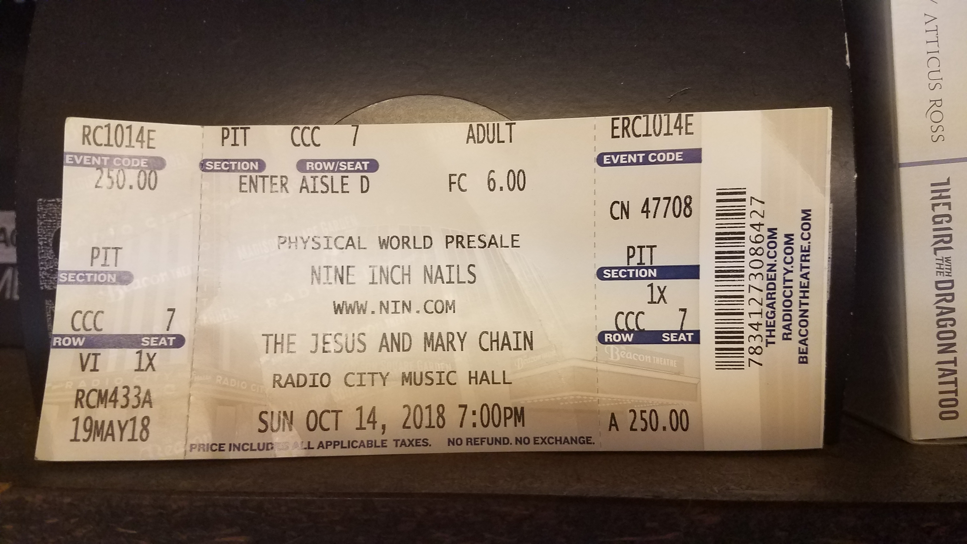 2018/10/14 Ticket