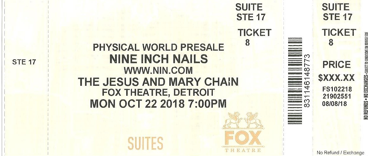2018/10/22 Ticket