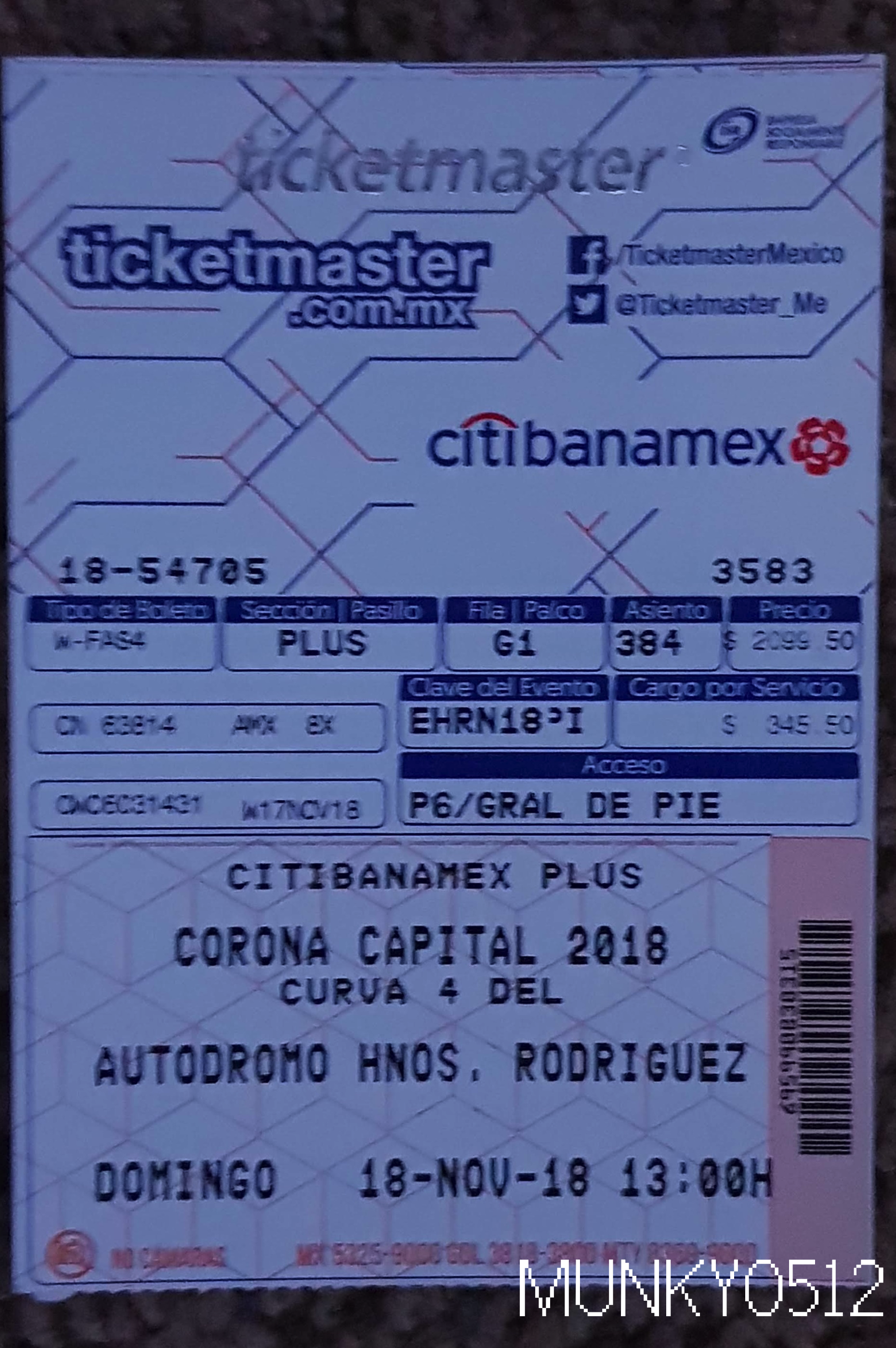 11/18/2018 Corona Capital Fest Ticket